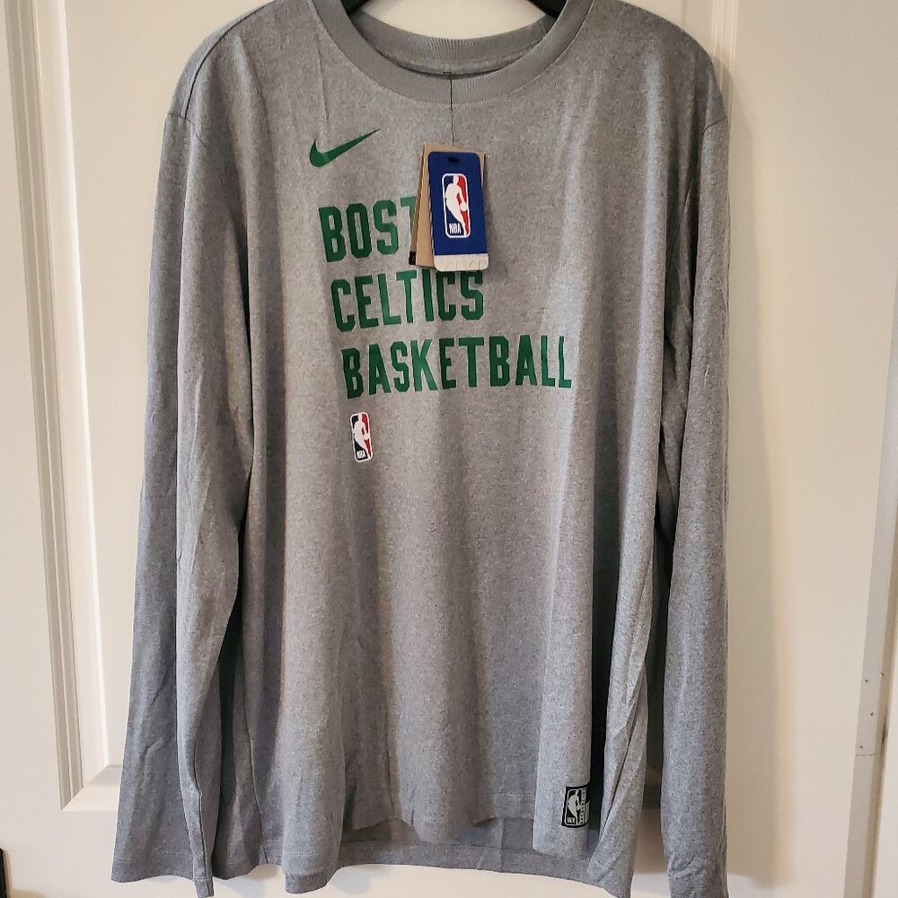 NWT Nike x NBA Boston Celtics basketball player issued shooting shirt sz XL gray